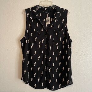 Torrid Sleeveless Shirt Size 3 lightning bolt black NEW